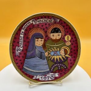 Vintage Seven Seas Traders 1979 nativity plate “a child is Born”, Christmas